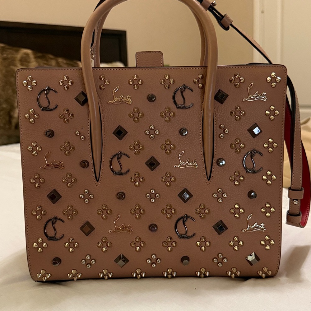 Christian Louboutin Brown Studded Tote